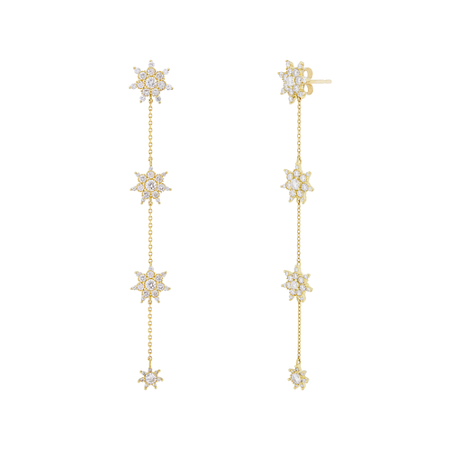 BOUCLE D'OREILLE CASCADE D'ETOILES